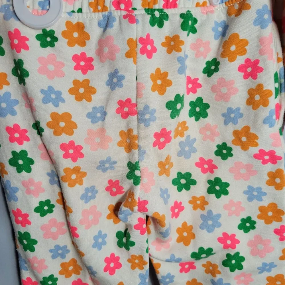 Old Navy Colorful Flower Zipper Hoodie And Pants Set Toddler 4T